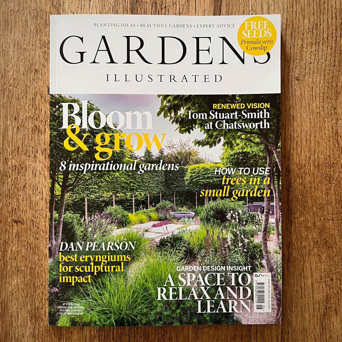 Colm Joseph Suffolk Garden design featured on front page of Gardens Illustrated magazine June 
