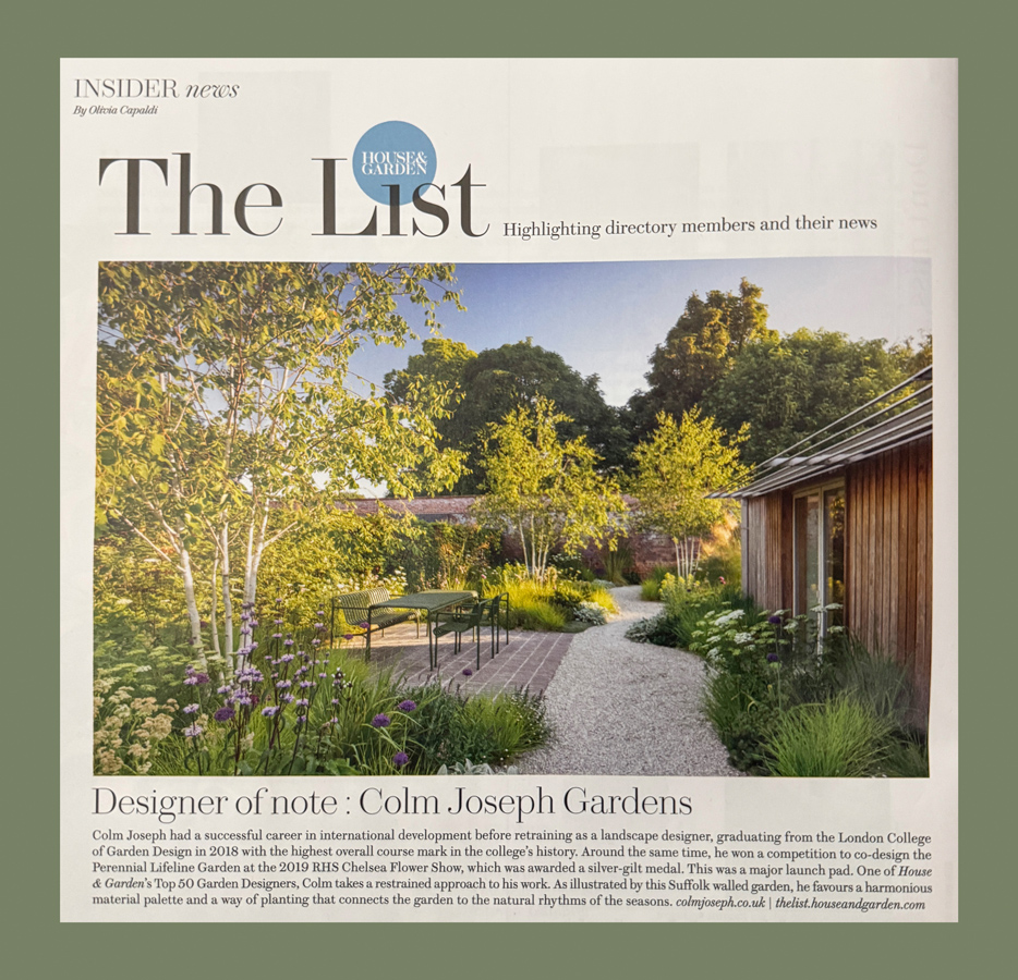 Colm Joseph Suffolk walled garden House & Garden magazine July 2024