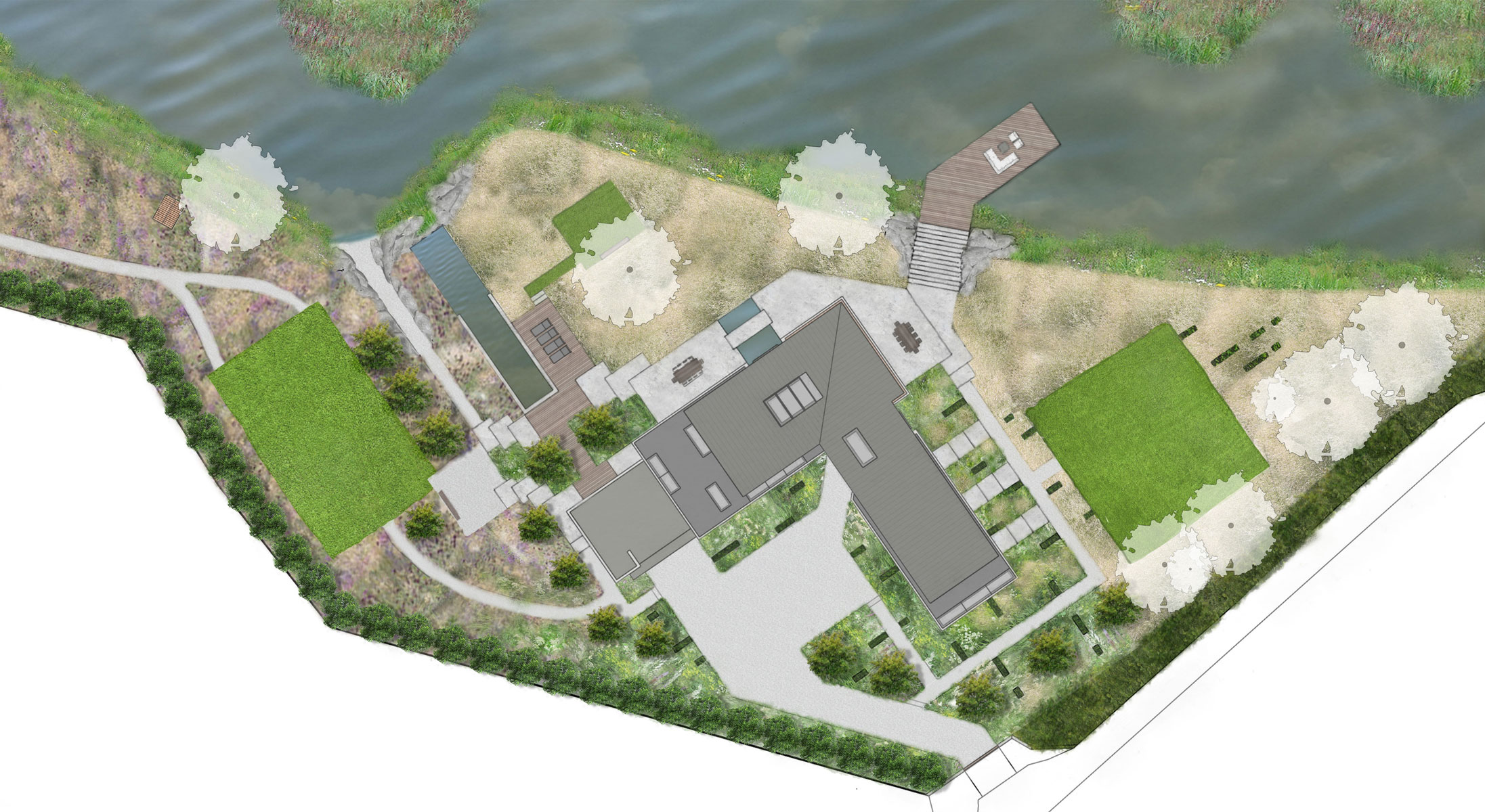 Colm Joseph Gardens - modern cambridgeshire landscape garden masterplan
