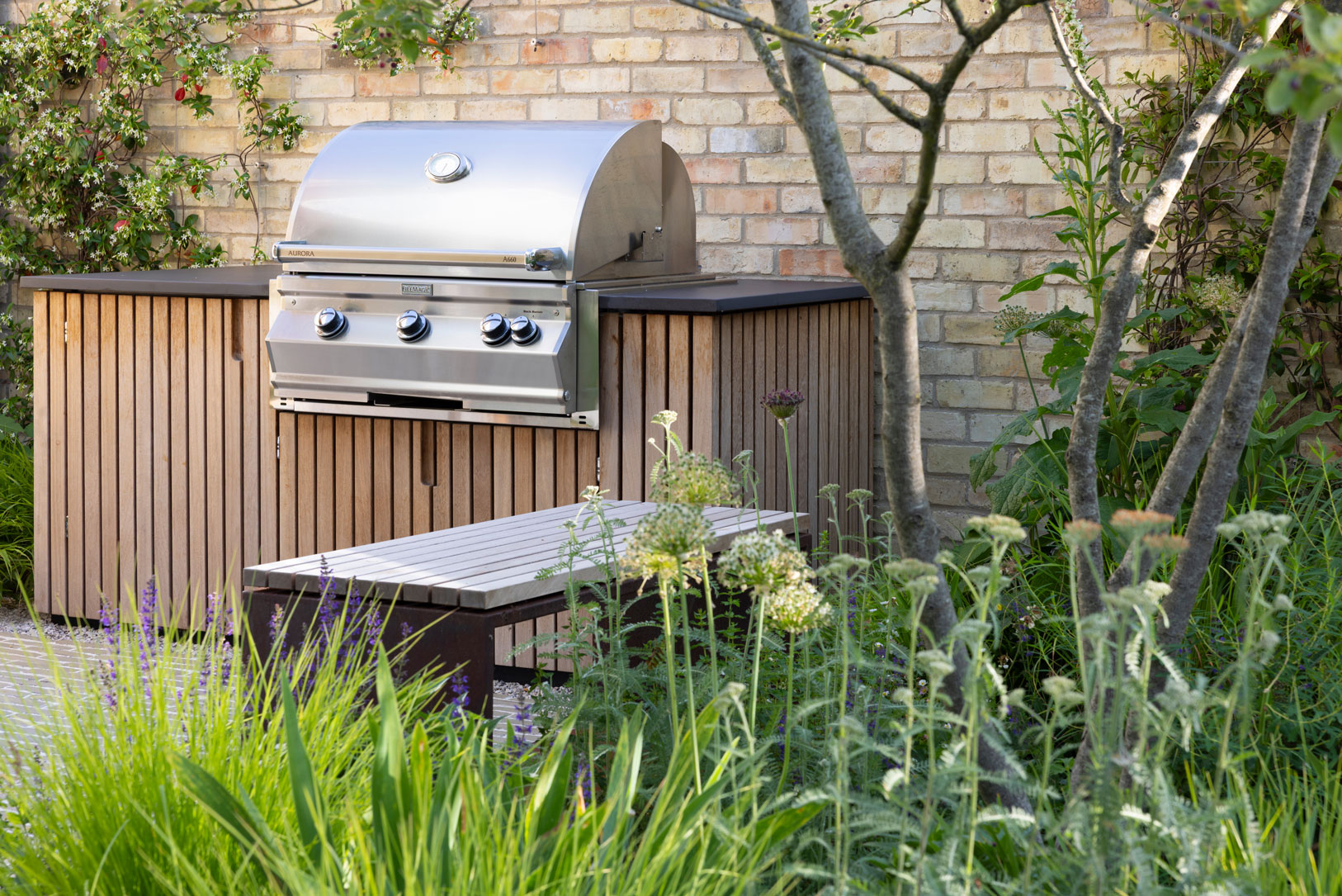 Colm Joseph Cambridge courtyard garden design outdoor kitchen