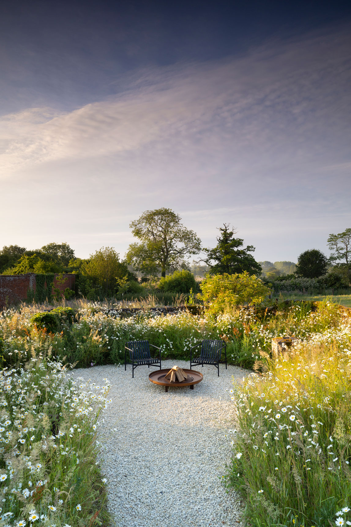 Colm Joseph suffolk garden naturalistic design wildflower meadow firepit seating area landscape